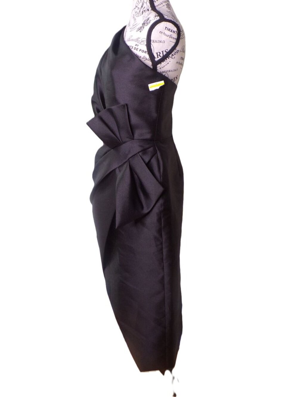 🆕AMSALE Mik One Shoulder Big Bow Cocktail Dress Black 10 - Picture 10 of 13